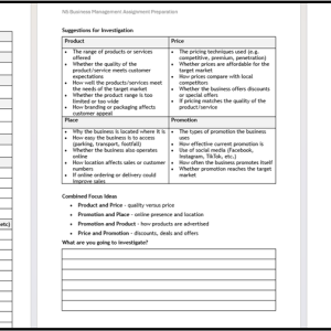 ***UPDATED N5 Business Assignment - Preparation***