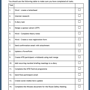 To-do list for N5 Administration and IT Assignment Practice Pack 2, showing integrated assignment-style tasks.