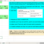 National 5 Accounting SQA past paper questions focused on Cash Budgets